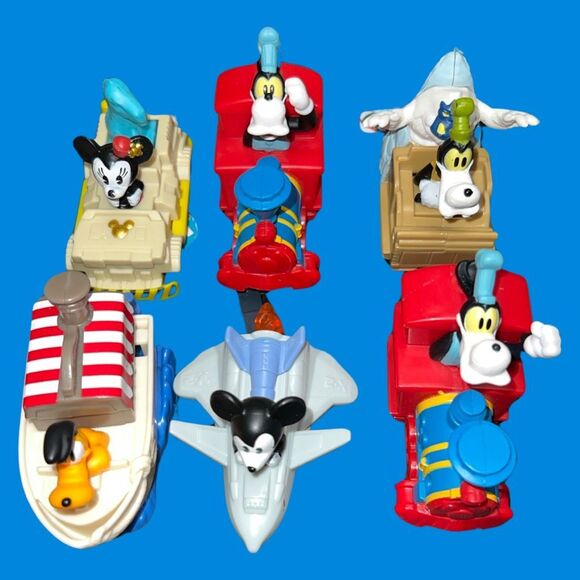 Lot of 6 McDonald's Disney's 50th Runaway Railway Happy Meal Toy Goofy Mickey B9 - Picture 1 of 3